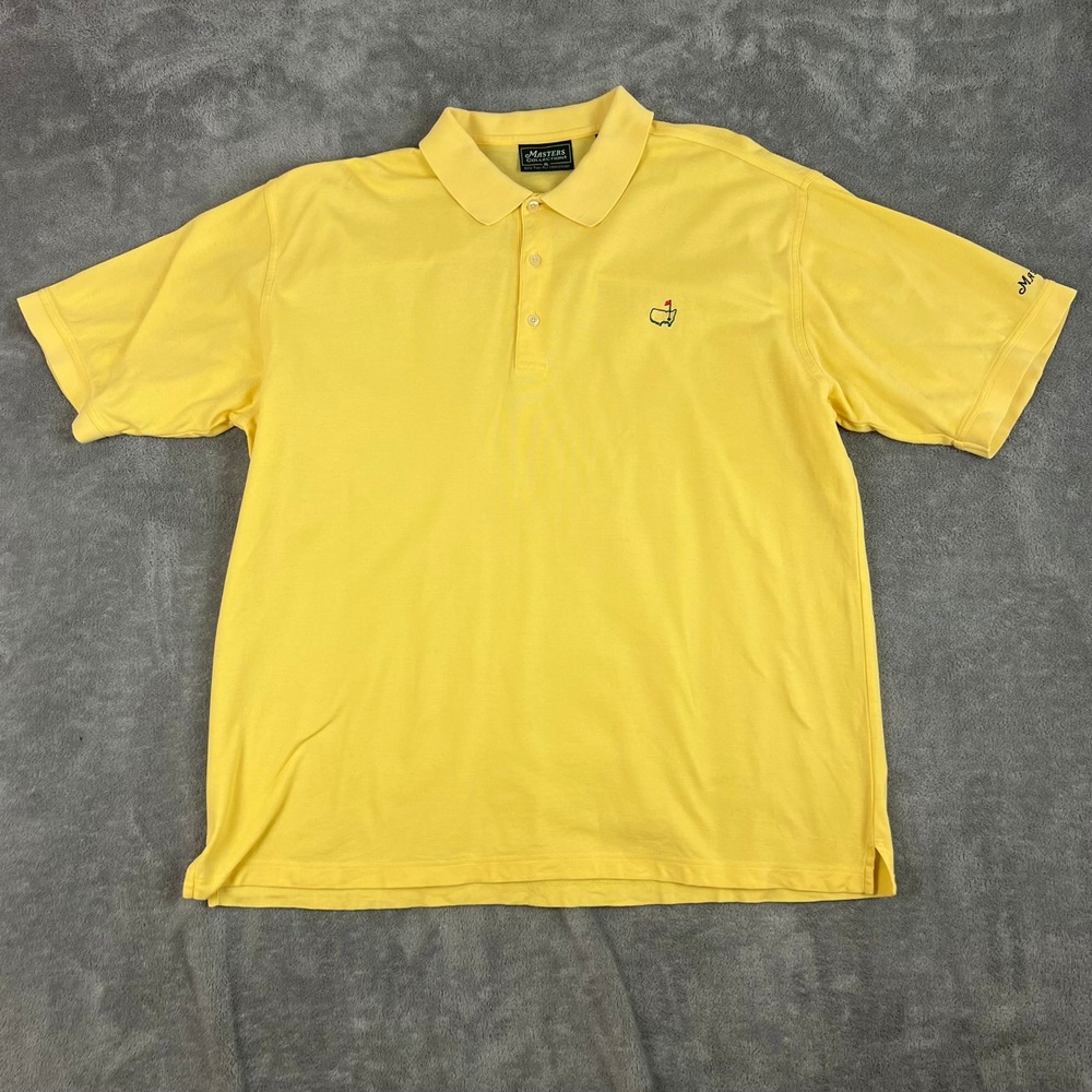 Masters Collection Golf Polo Shirt Mens XL Yellow Pima Cotton Augusta 2-Ply